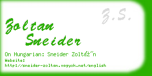 zoltan sneider business card